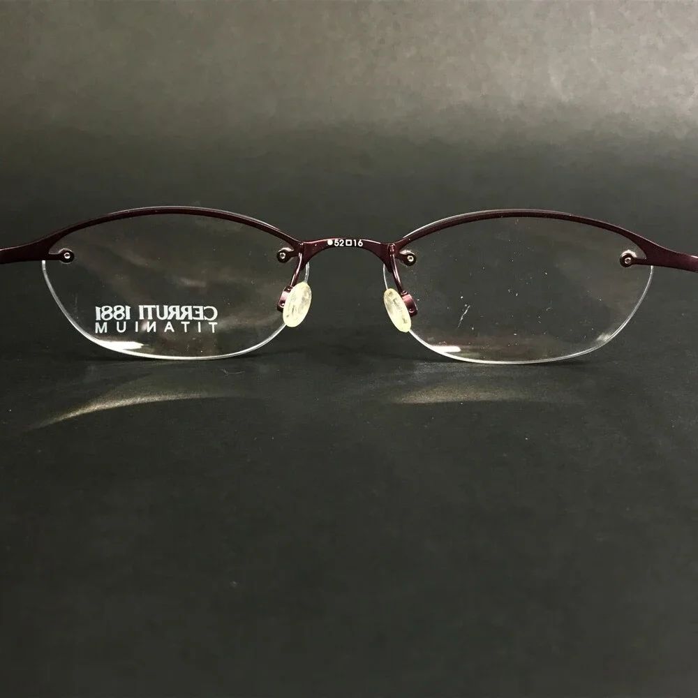 Cerruti 1881 Eyeglasses Frames C1233 B Shiny Purple Half Rim Titanium 52-16-135